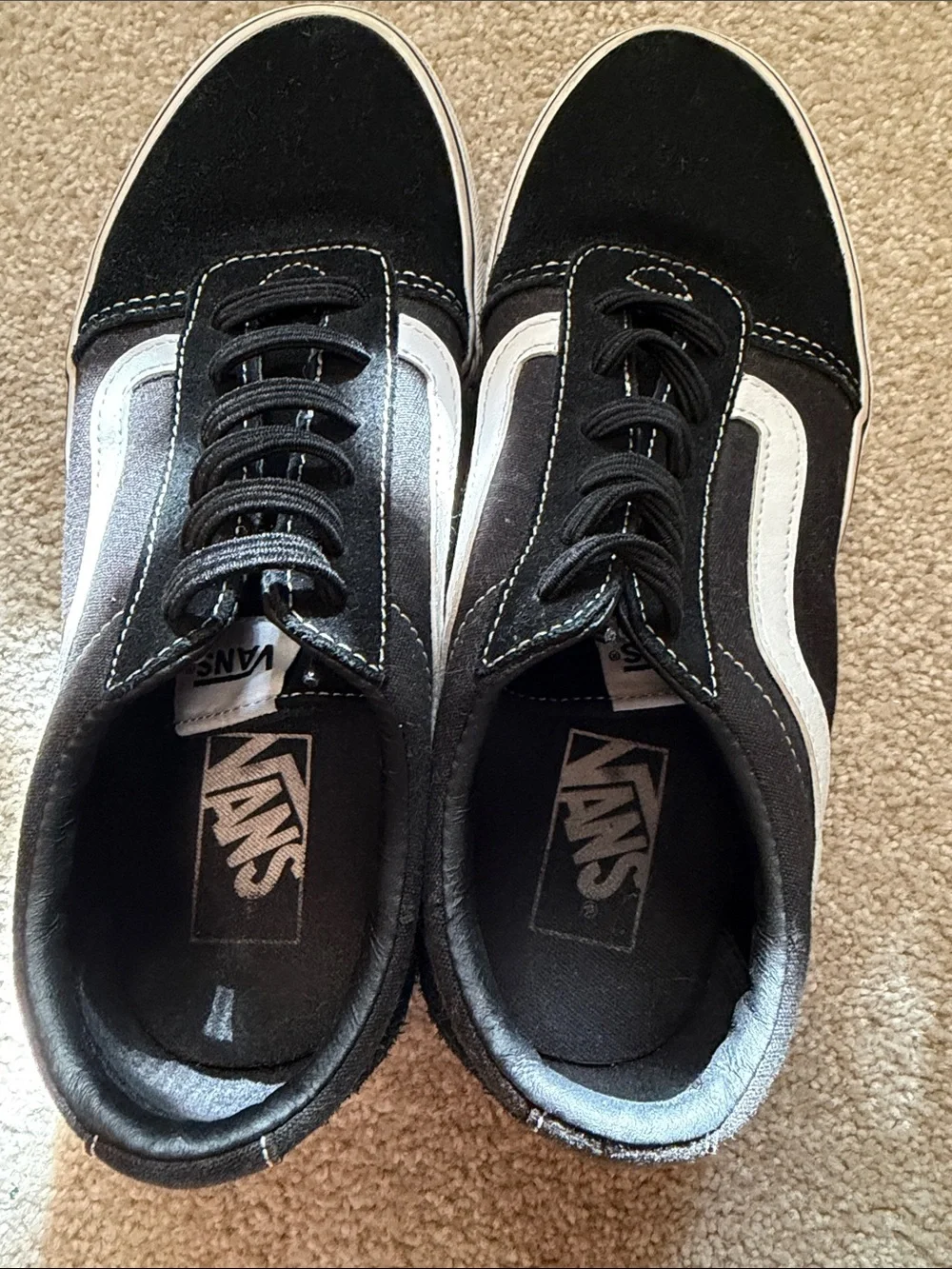 ✨Super Clean✨Vans Old Skool Black with White Side Stripe Sneakers - Picture 5 of 12